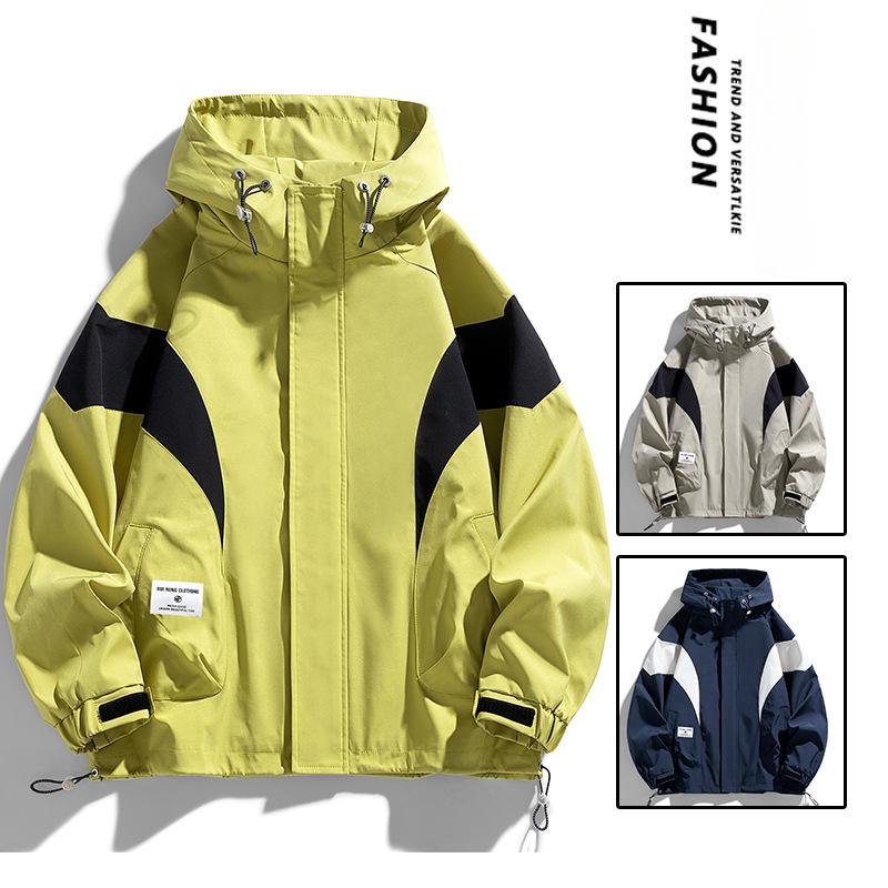 Spring New Large Size Jacket Men's Hooded Loose Workwear Trendy Mountain Style Outdoor Fat Men's Jacket