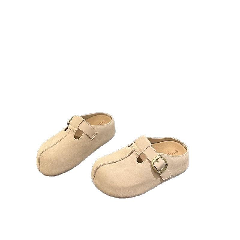 Thick bottom heightening mango women's spring and summer new casual outer wear one-pedal bag head slippers