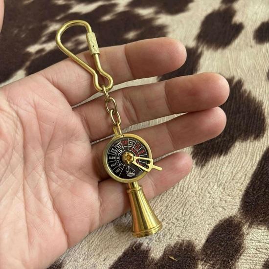 Brass Ship Engine Order Telegraph Key Chain Nautical Gift Father's Day Dad