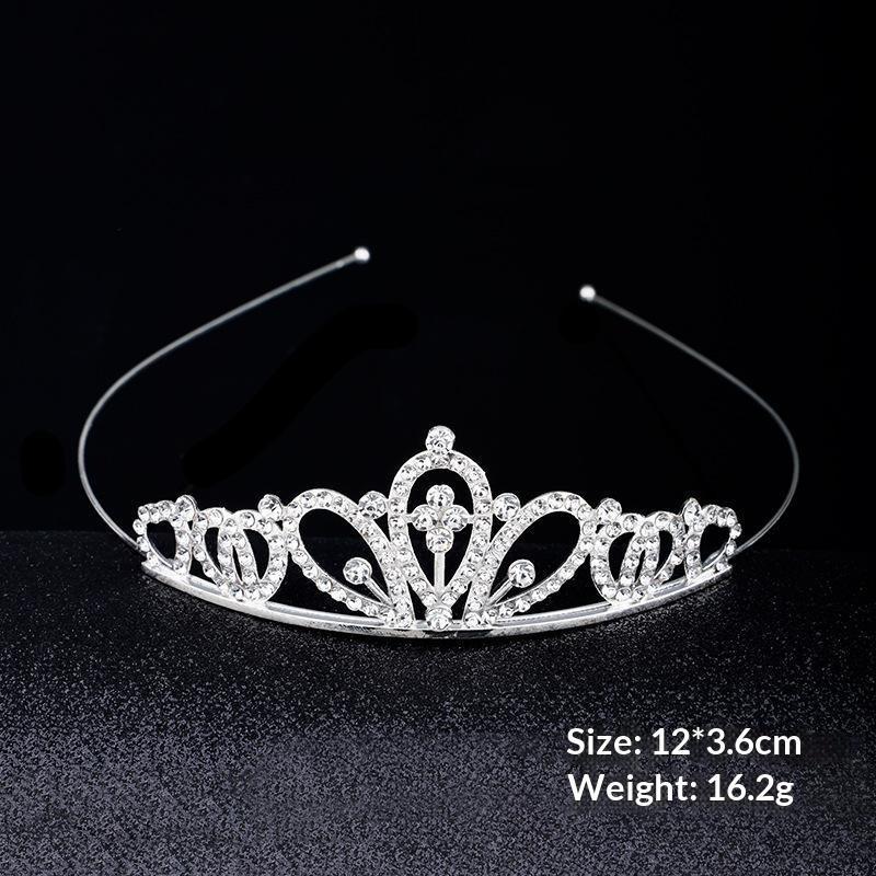 Romantic Princess Crown For Girls Rhinestone Crystal Hair Crowns Queen Headband Bridal Headdress Tiaras Hair Jewelry Accessories