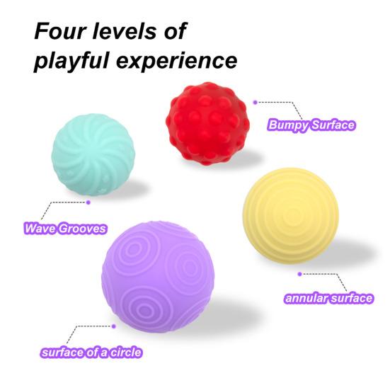 4Pcs/Set Magnetic Sensory Ball Fidget Toy Stress Relief Textured Ball Quiet Home Office Work Decompression Gadgets Stocking Suffers