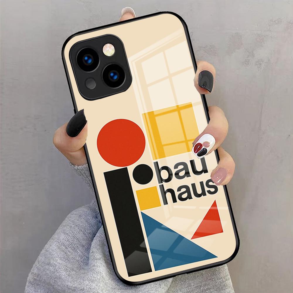 B-Bauhaus-ES Art Phone Case For IPhone 17 Pro Max 16 15 14 Pro Max 13 11 X Xs Xr 8 7Plus Glass Cover