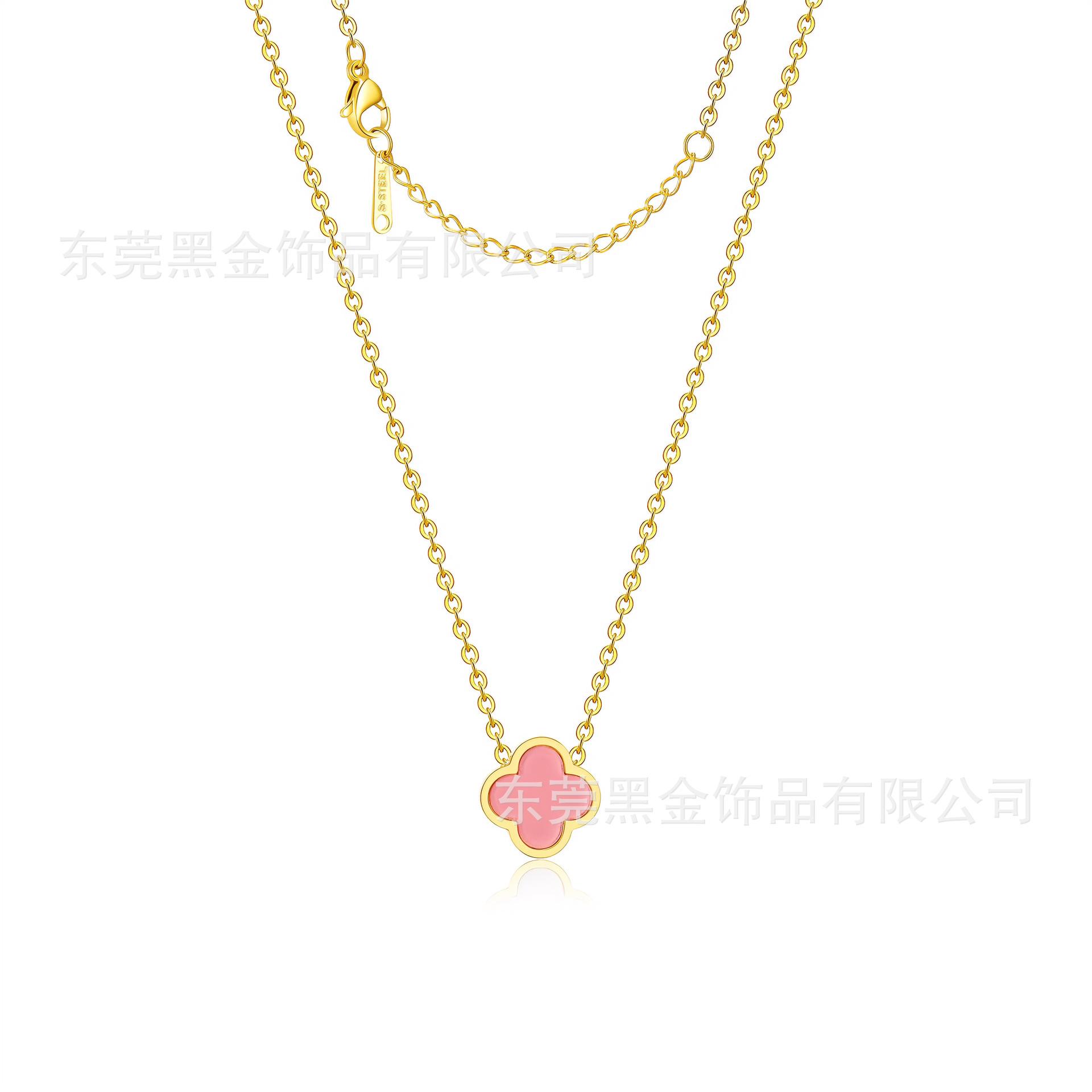 

Ожерелье с клевером, женский кулон с клевером на удачу, титановая сталь, ювелирное изделие с клевером 18K