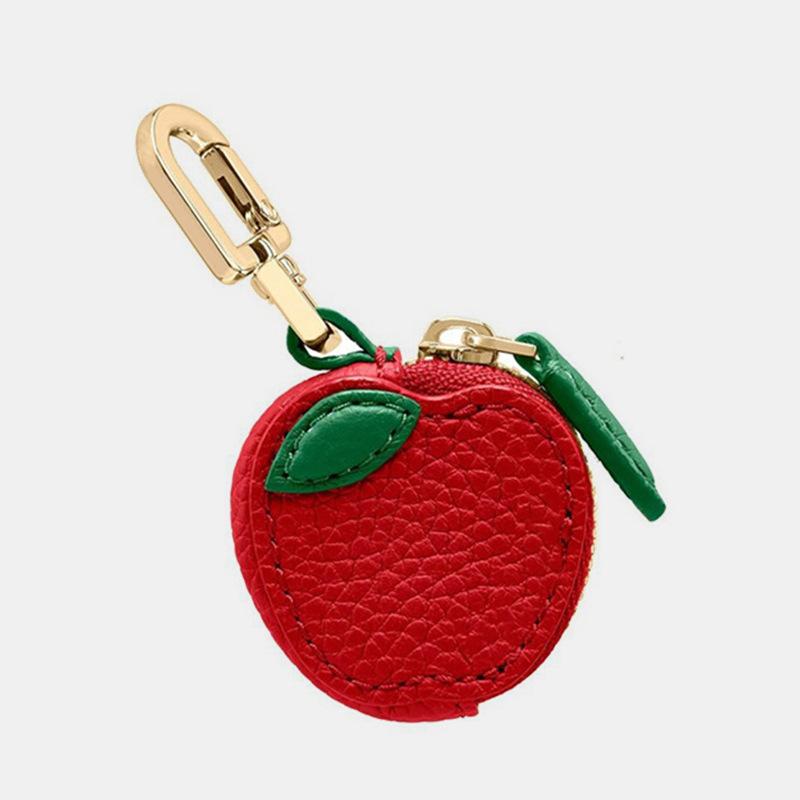 Mini Portamonete a Forma di Ciliegia Fragola Carino Ciondolo in Pelle PU Stile Coreano Portachiavi Borsa per Auricolari Mini Borsa Portaoggetti
