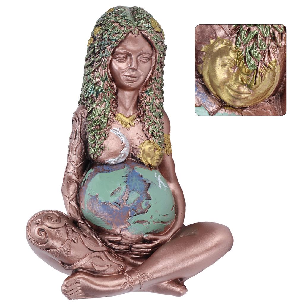 Resin Mother Earth Statue Figurine Garden Ornament Goddess Statue Home Outdoor Decoration