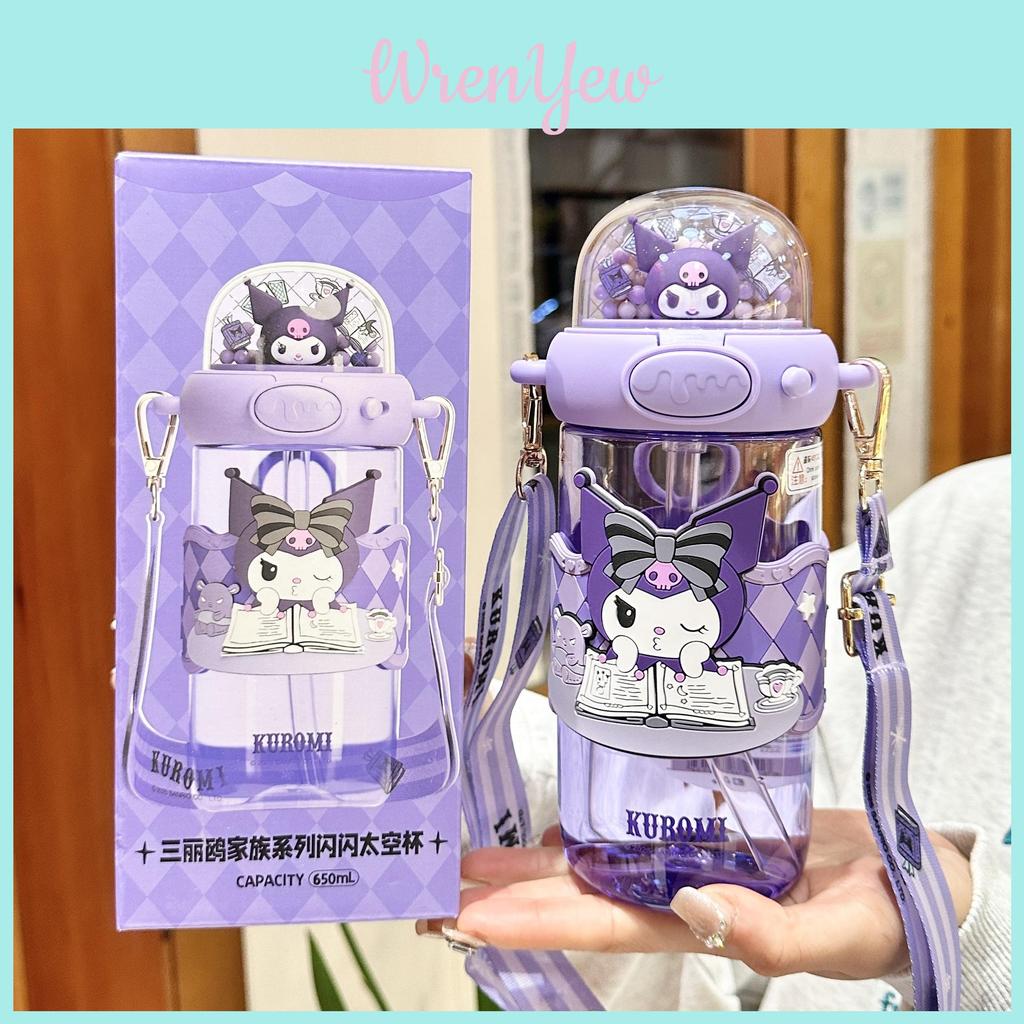 Sanrio Kuromi Plastic Straw Cup With Leakproof Seal For Kids And Travel