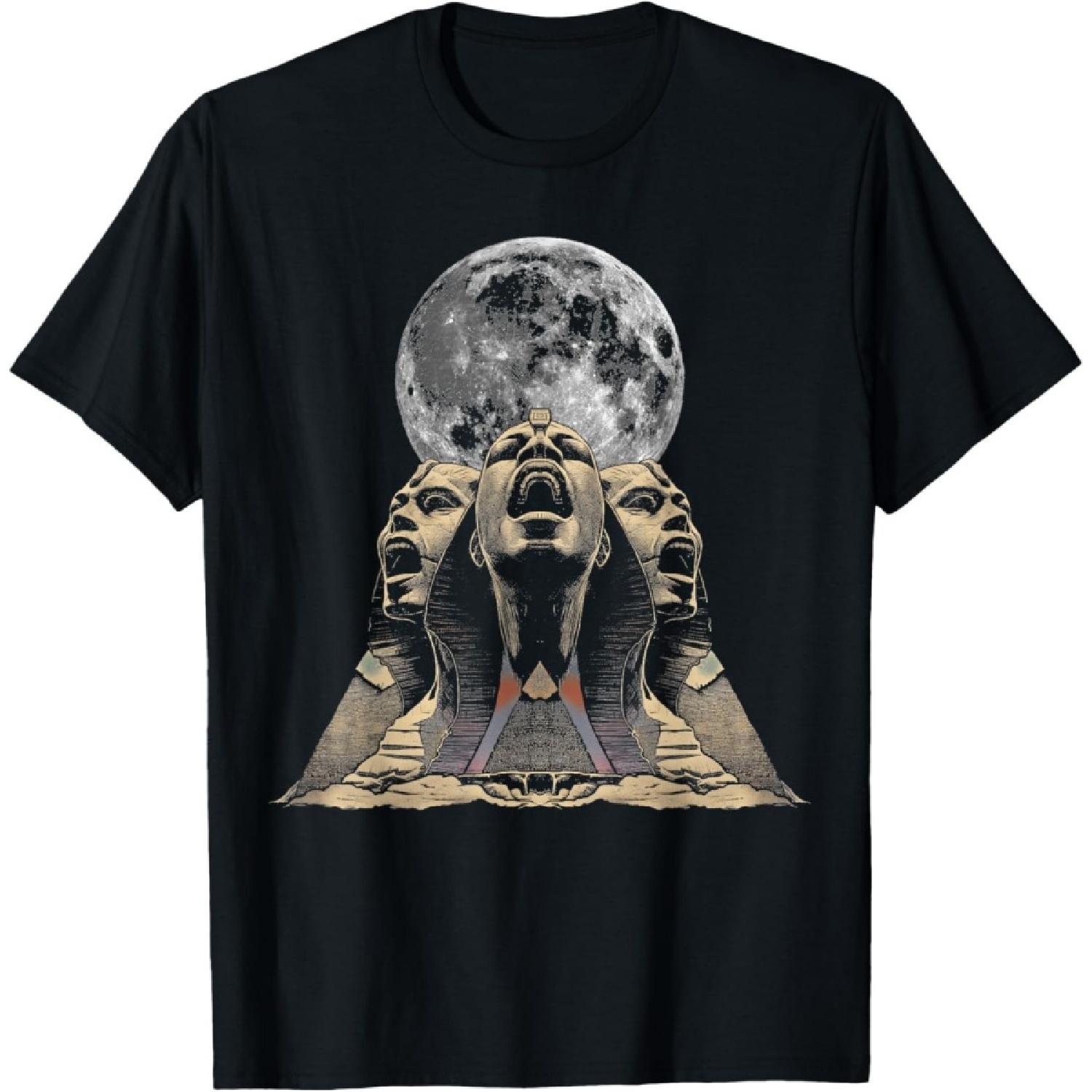 

Sphynx Pharaoh Egyptian Howling Moon T-Shirt XXXXXL чорний