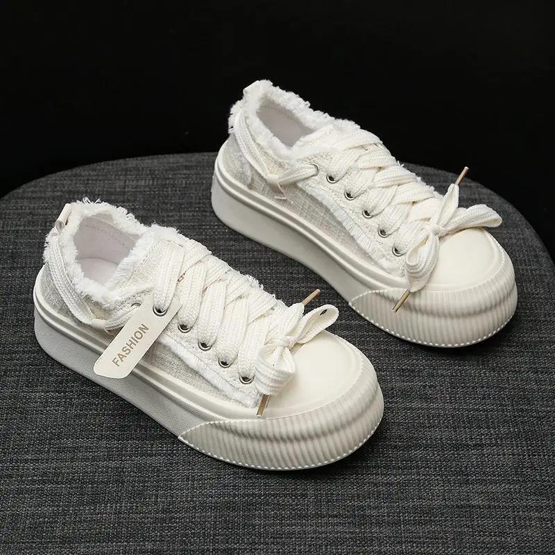 

Удобные и элегантные женские парусиновые туфли на шнуровке Оригинальное высокое качество Эстетика Y2k Дизайнерская роскошная женская обувь 40