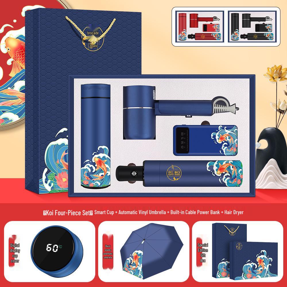 High-End Dragon Boat Festival Thermos Gift Set - Luxurious Business Souvenir for Anniversaries and Events