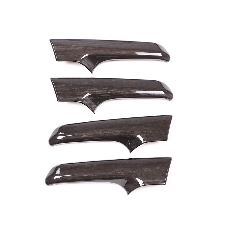 Black Wood Grain Car ABS Interior Door Handle Trim For Toyota Land Cruiser Prado FJ150 150 2010-2018