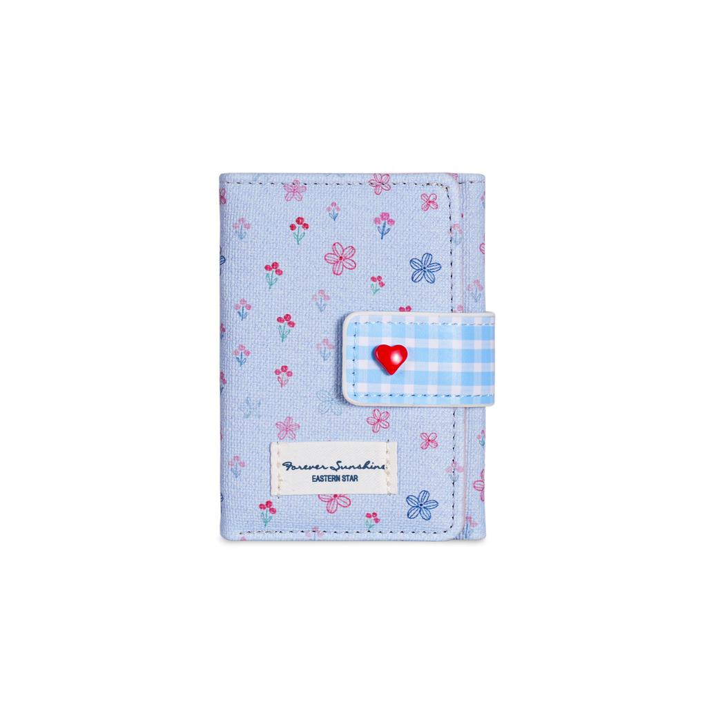 Floral Print Wallet Korean-Style Pu Card Holder Compact Card Holder Simple Stylish Women'S Trifold Wallet For Short Trips Daily
