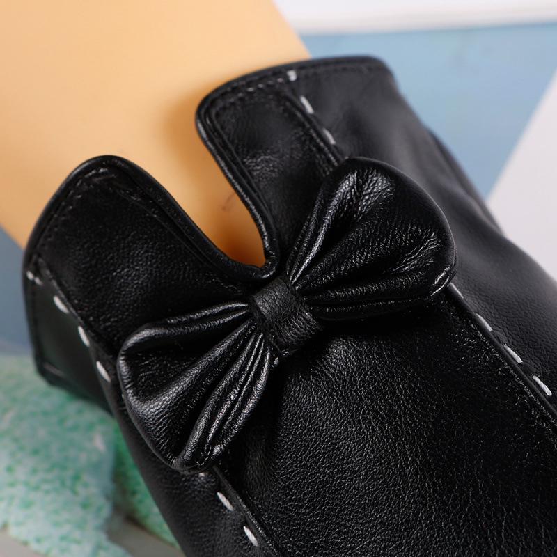 Women's Touchscreen Windproof Leather Gloves - Fleece-Lined, Thickened, Warm for Autumn/Winter, Cycling & Driving, Fashionable PU Cotton.