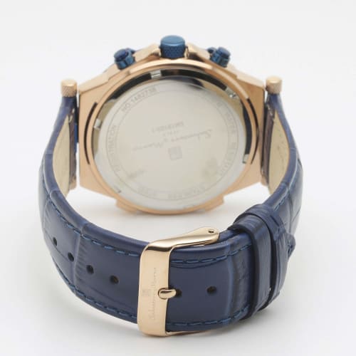 [Salvatore Marra] Watch Chronograph Business Analog Quartz Present Men's Blue with Watch Cross PGBL