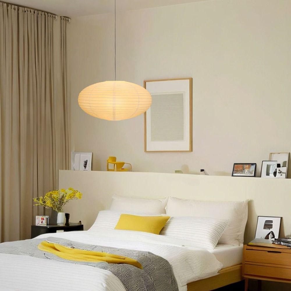 Oval Shape Paper Lamp Flying Saucer Shape Wall Sconce Light Fixture Ball Lampshade  Home Restaurant