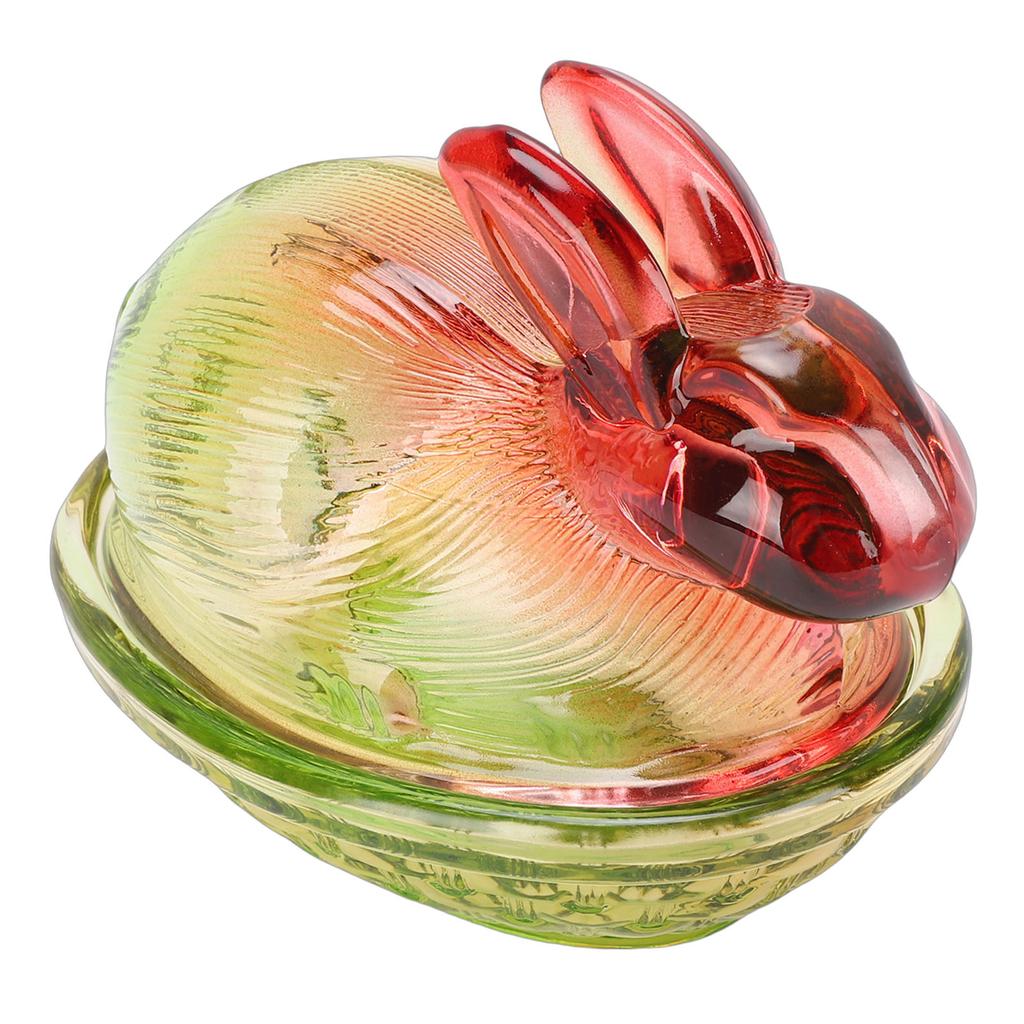 Candy Dish Bunny Shape Glass Decorative Candy Bowl with Lid for Dried Fruits Snacks Coffee Beans