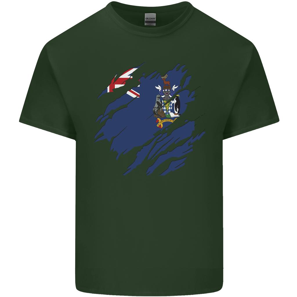 Torn Flag South Georgia and Sandwich Islands Unisexs Light Cotton TShirt