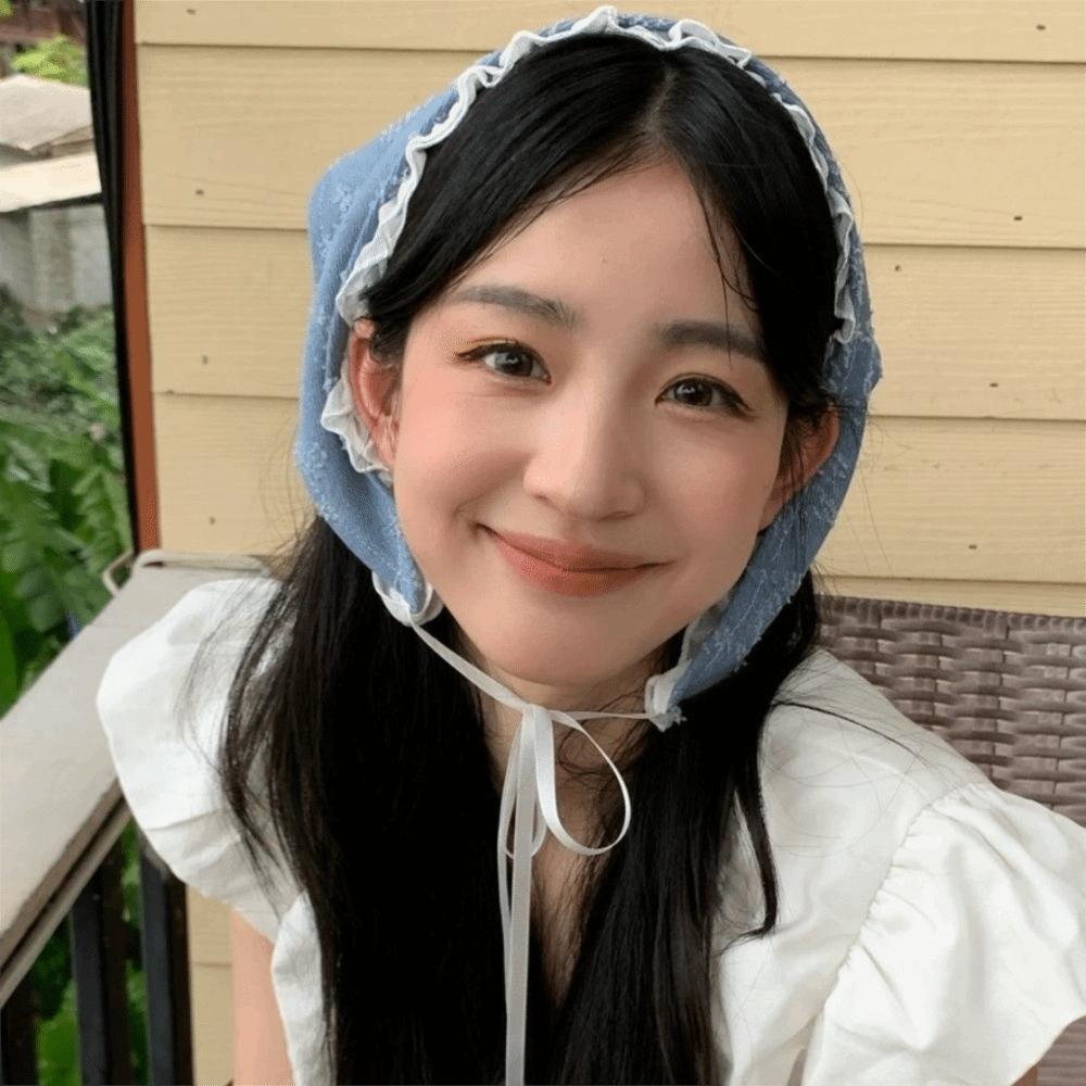 Turban Triangle Scarf Denim Headscarf Fashion Star Hair Scarf  Party