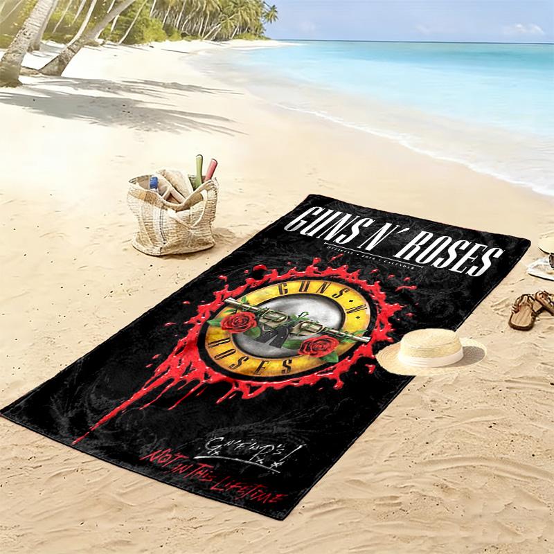 Guns N 'Roses 2D Flat Print Beach Towel, Large Soft Quick Dry Towel for Beach Camping SwimmingDSTJ0925107