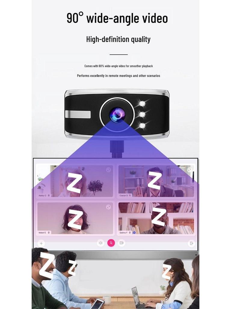 Webcam USB ad Alta Definizione con Microfono per Lezioni Online e Live Streaming, Installazione Senza Driver