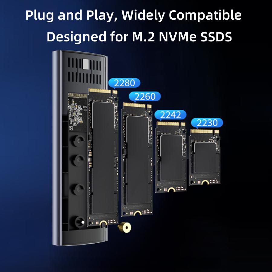 Xiaomi M.2 NVMe SSD Enclosure Aluminum Case USB C 3.1 Gen2 10Gbps to NVMe PCIe External Box for 2230/2242/2260/2280 M2 NVMe SSD Case