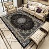 Black Classical Carpet Black Retro Style Living Room Bedroom Rug Antiskid Washable Dining Room Bedside Floor Mat Customizable