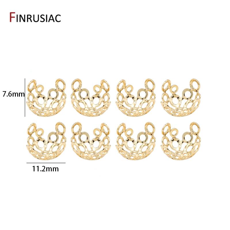 14K Goldplattiertes Messing Hohlblumenperlenkappen Endkappen Für Schmuckherstellung Zubehör Diy Fundstücke Zubehör