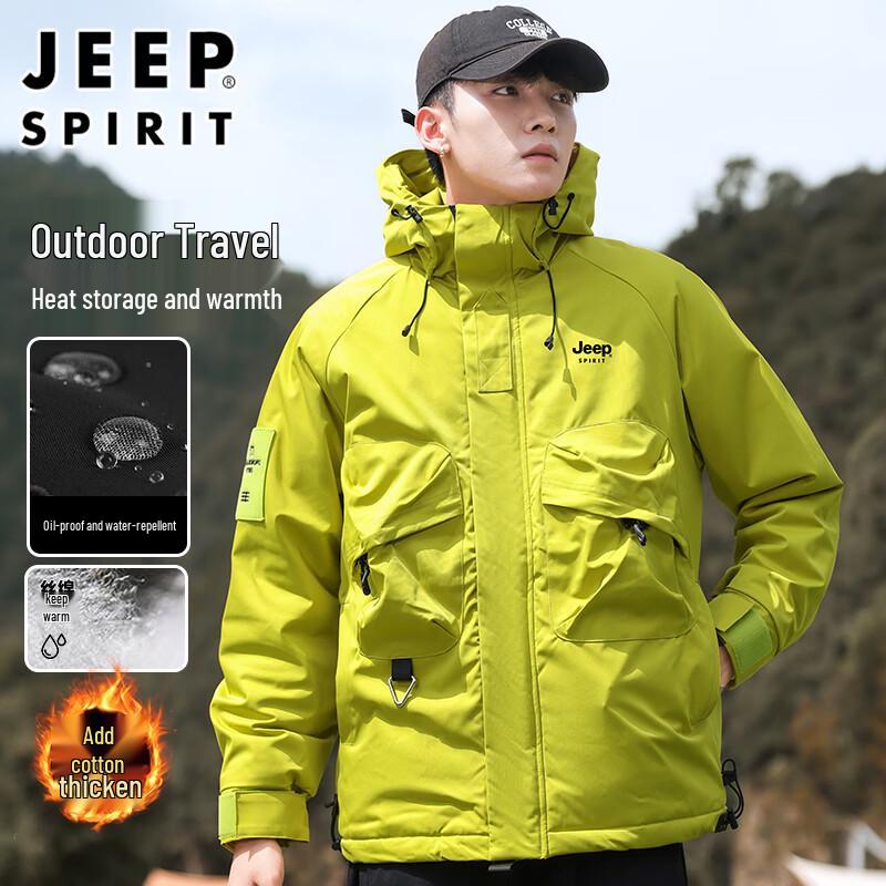 JEEP SPIRIT Men s Winter Outdoor Hooded Padded Jacket L