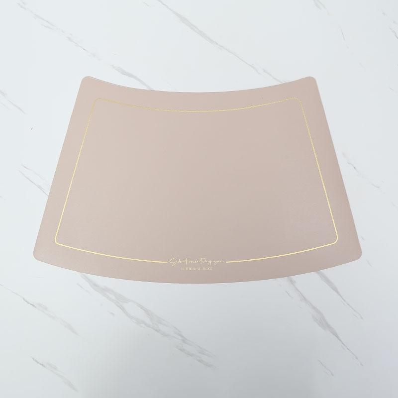 Scalloped Leather Placemat Table Mat Oil-Water-Proof And Heat-Insulating Household PU Table Coasters Kitchen Device Sets