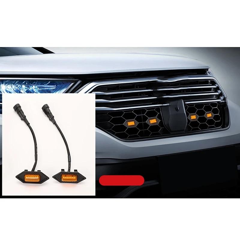 4Pcs/set Smoked Shell Amber Light Front Grille LED Light Safety Warning Light with Wire Harness Fit for Honda CRV 2017-2022