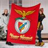 1pc Personalized Name B-Benfica Theme Blanket - Digital Print, Polyester, Cozy for All Seasons, Perfect for Outdoor, and Travel