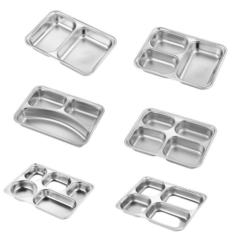 304 Stainless Steel Dinner Plate Serving Dish Rustproof Dishware For Family Outdoor Camping Kitchen Use