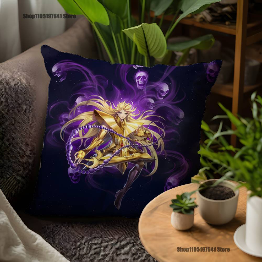 Saint Seiya Virgo Shaka Pillow Case For Sofa Decor Car Office Room Printing Cushion Cover Decorations and Protector