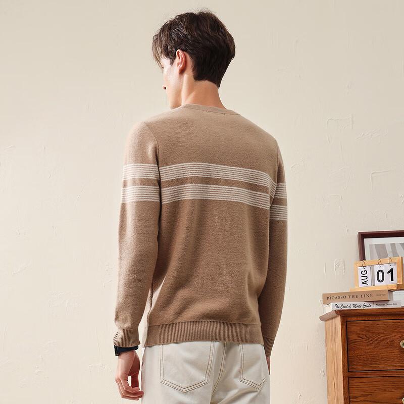 Kemeng Boka Herren Dick gestreifter Wollpullover