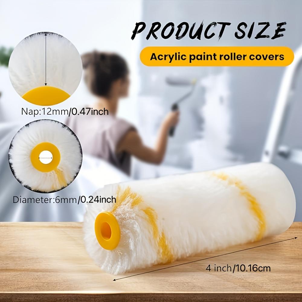 11Pcs Paint Roller Brush Clean Cut Proffesional Paint Roller Sleeves Replacement Paint Edger Brush Tools For Home Wall Ceilings