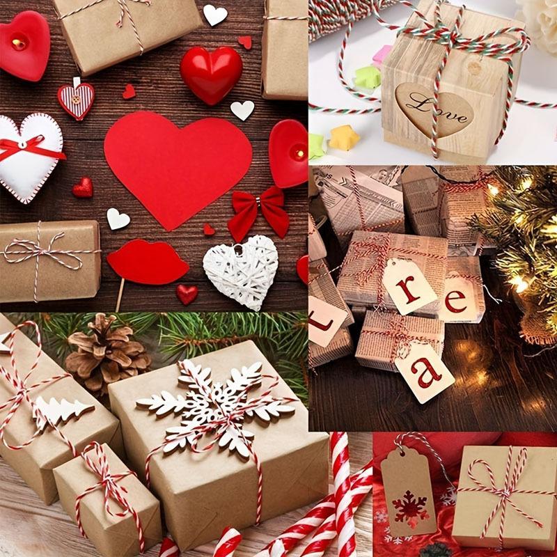 A Roll Christmas Cotton Cords Rop Twines Merry Christmas Decor For Home New Year Gifts Decor Packing Craft Wrapping Gift Packaging and DIY Projects