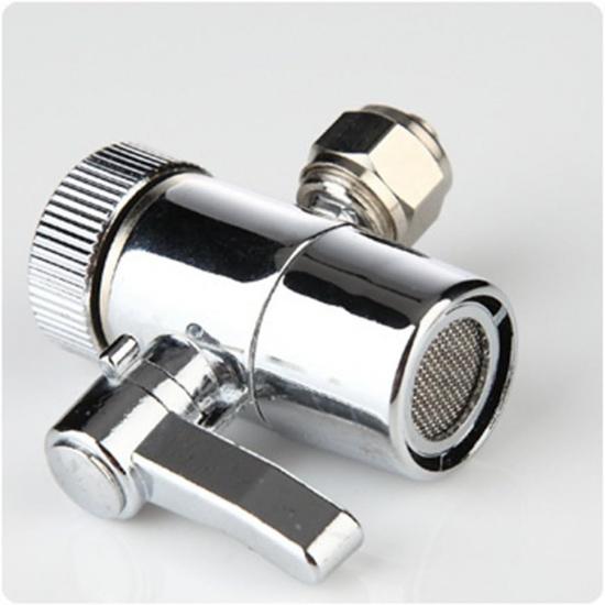 Malida Diverter Valve for Counter Top Water Filters Faucet Adapter, 1/2 Inch Female Thread with Push On 1/4 Inch Tubing.