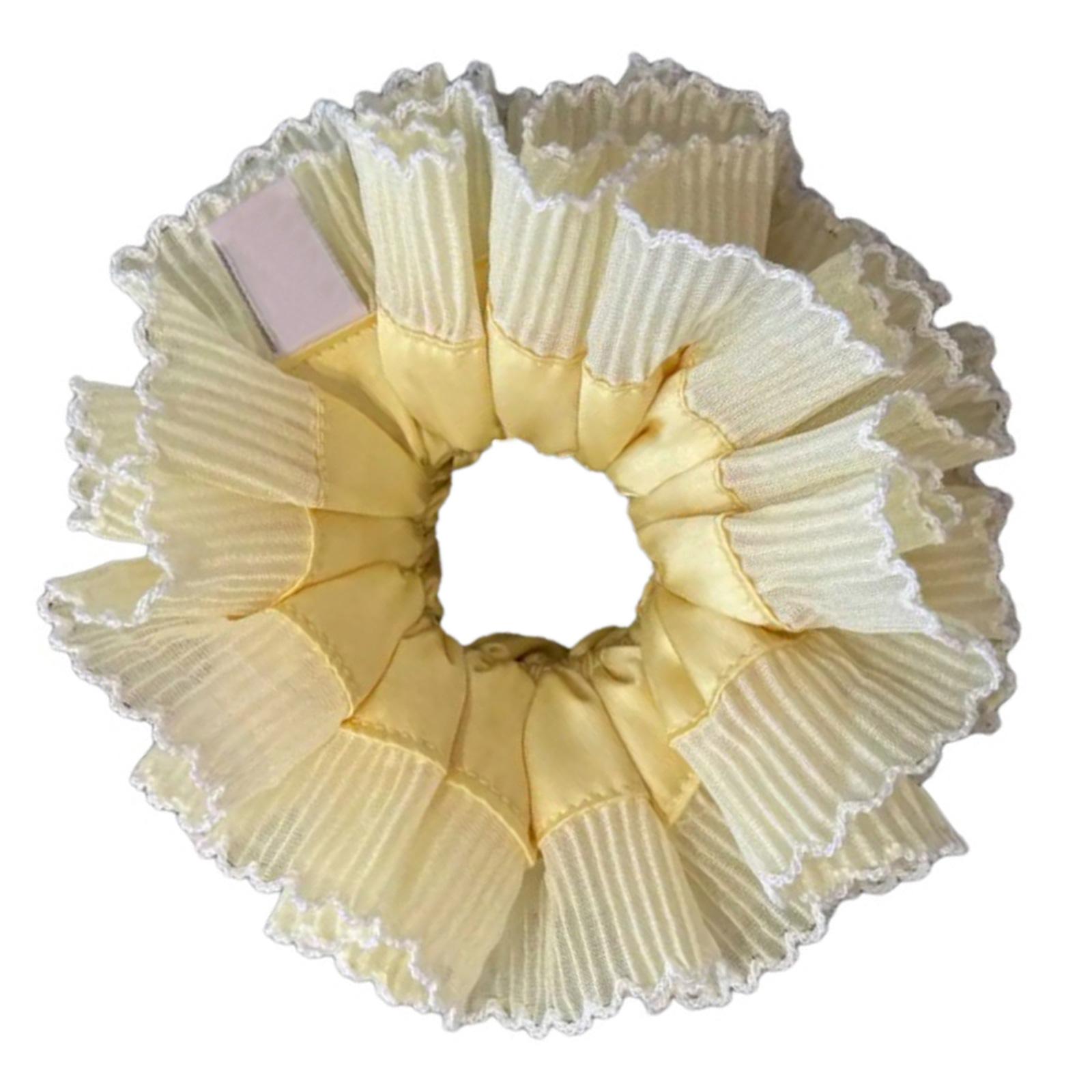 

Элегантные резинки-скранчи с кружевной отделкой для женщин, мягкие тканевые повязки для волос, эластичные резинки для волос, удобные накладные пряди, украшение для волос жёлтый