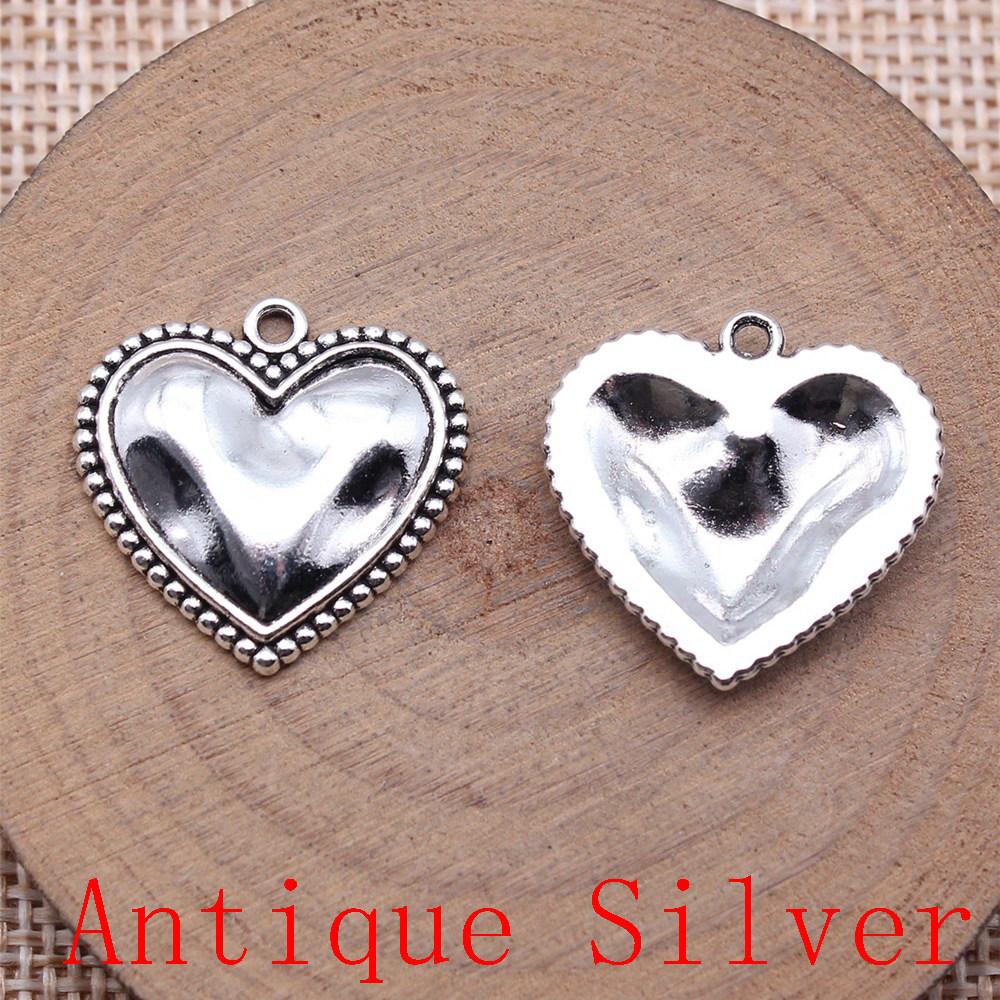 Big Heart Shaped Charms Pendant For Bracelet Necklace Jewelry Making Craft Findings