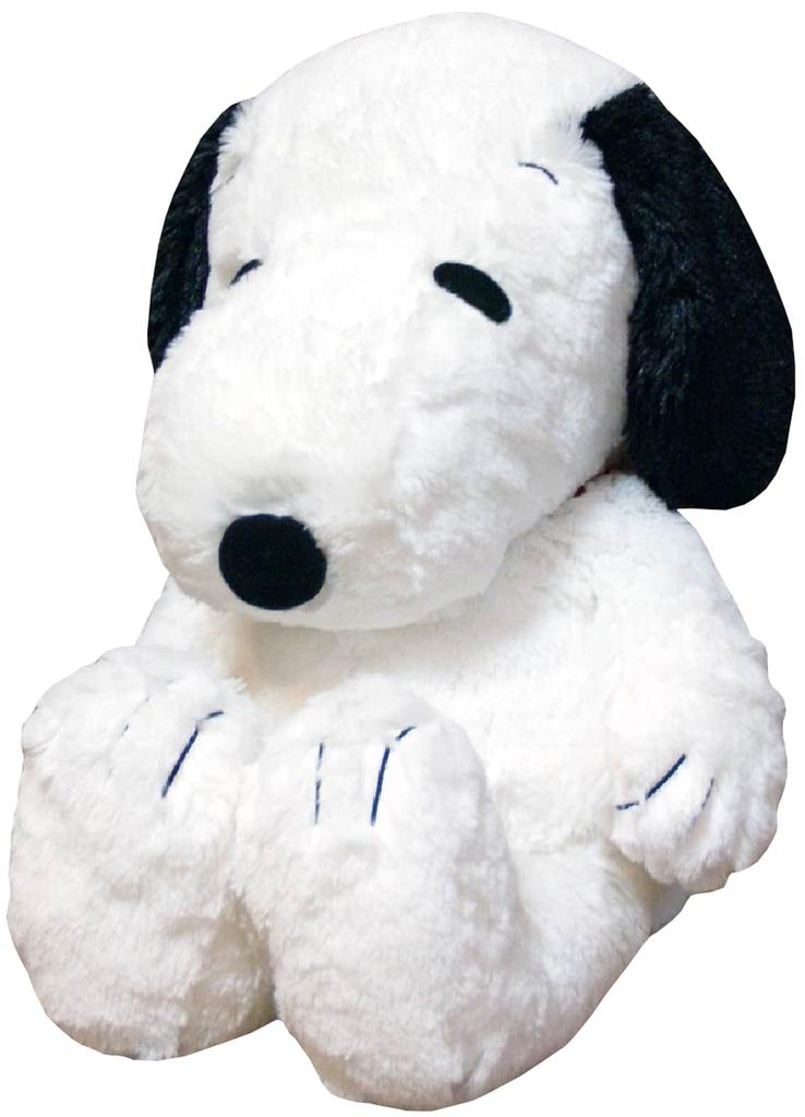 Nakajima Corporation PEANUTS SNOOPY Hug Hug Plush Toy, Large, Snoopy, Black, 077400-15