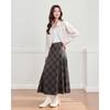 IEF Vintage Plaid A-Line Midi Skirt