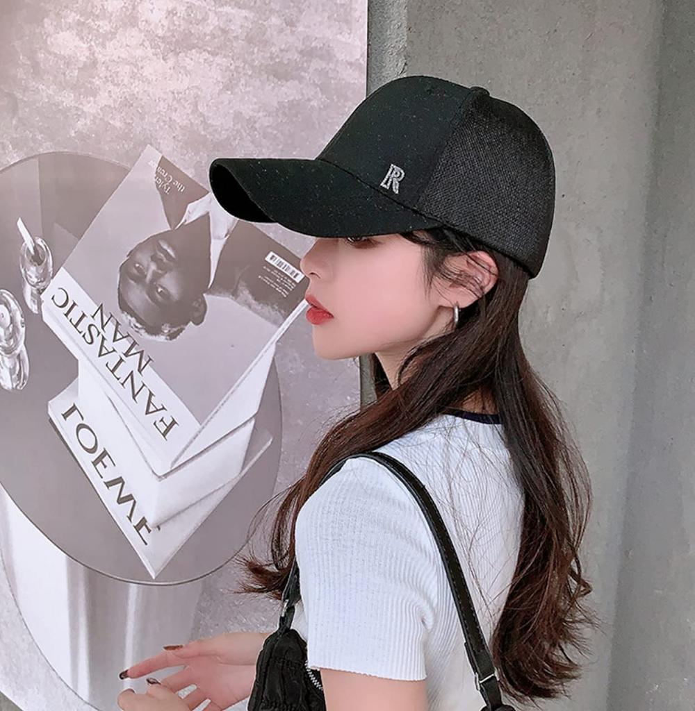 Morris coo Mesh Cap with Sparkly Casual Baseball Perfect for Outdoor and Long or Short Wide Available in Solid Colors with Korean Gift Women's Logo,