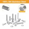 480PCS 304 Stainless Steel, 13 Metric Common Sizes Included M4 M5 M6 Bolts Nuts Assortment Kit