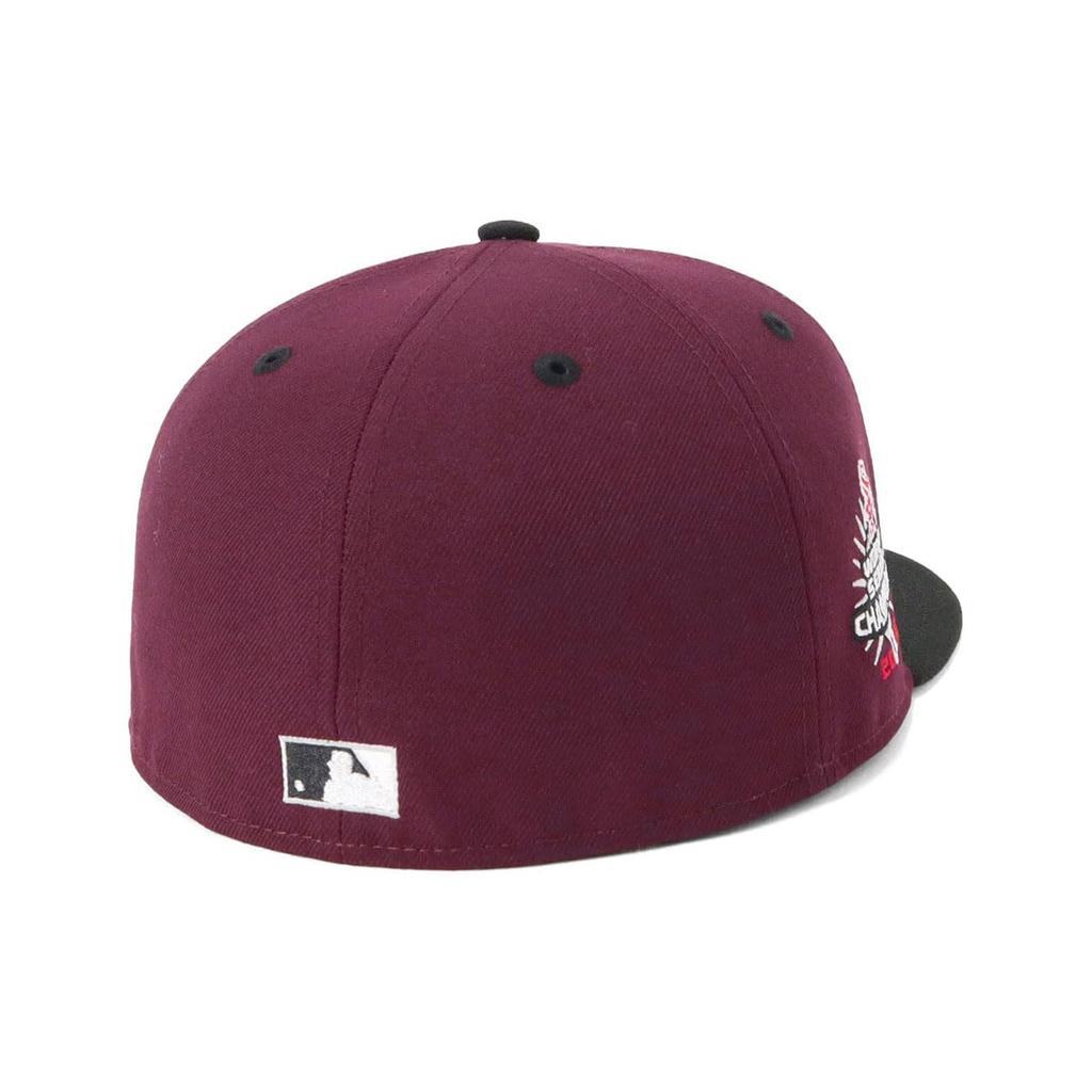 New Era 59FIFTY Side Patch MLB ONSPOTZ Special Edition CWS Size 7 5950 CHIWHICO WSC2005 MAR BLK Two-Tone Maroon/Black Cap, 1/2,