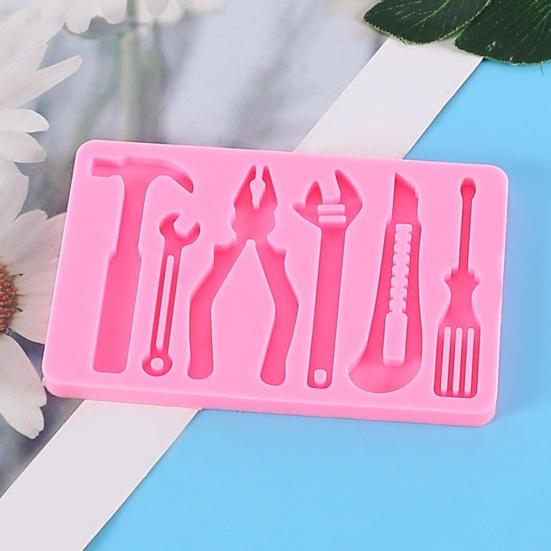 Fondánová forma Nepriľnavá Rýchle vyklápanie DIY 3D Kladivo Kľúč Kliešte Cukrová forma Kuchynské náradie