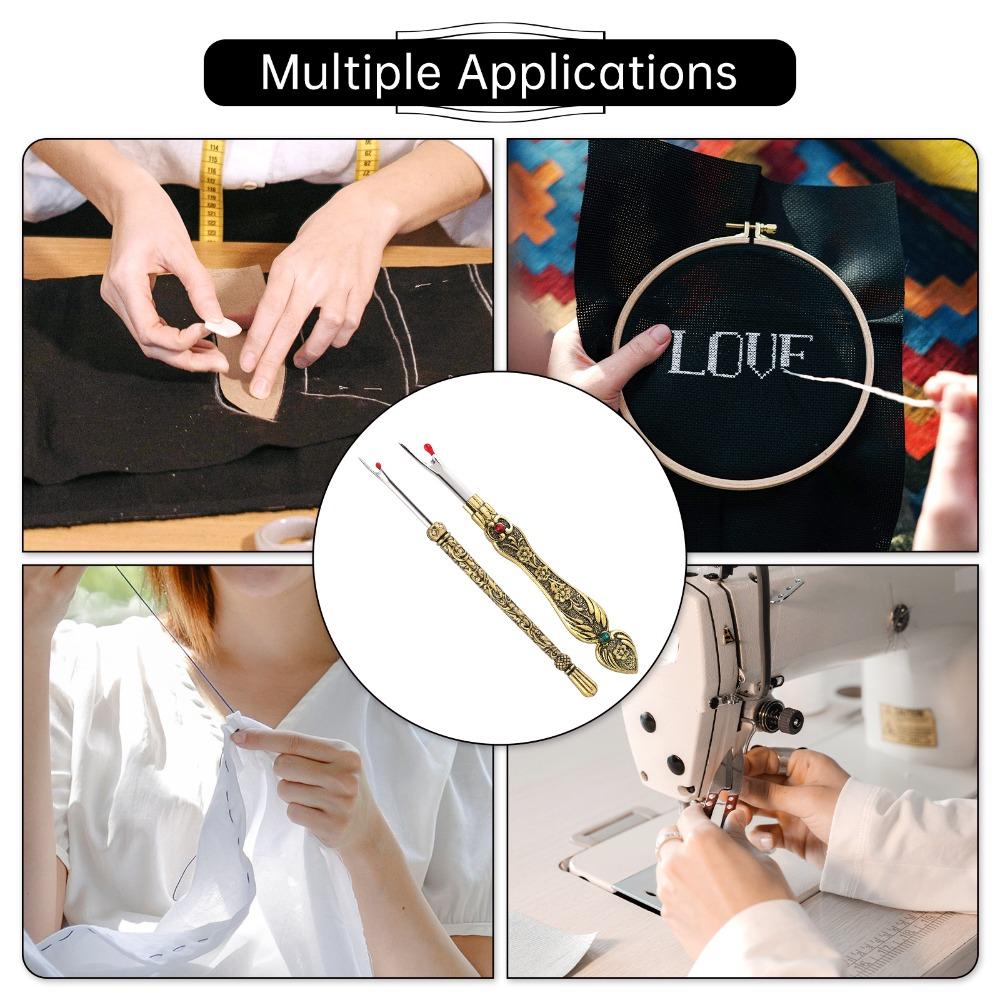 2pcs Metal Stitch Ripper European Vintage Thread Ripping Tool Handy Seam Ripper Set Sewing