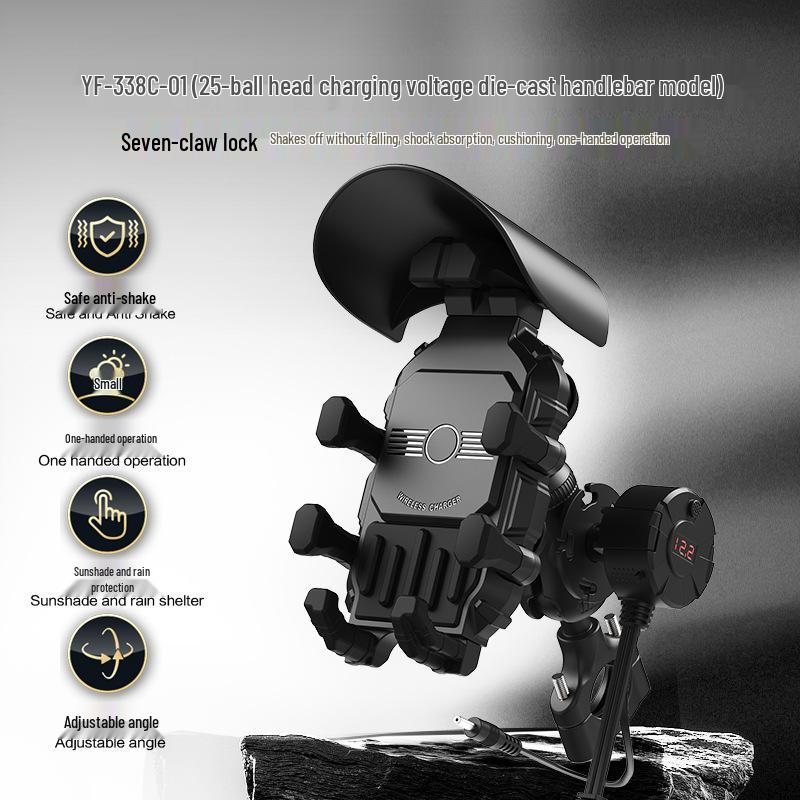 Wireless Fast-Charging Motorcycle & Scooter Phone Holder