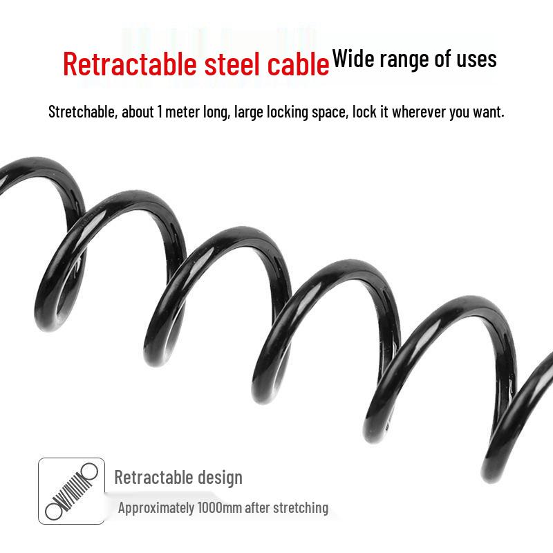 Multi-functional Mountain Bike & Motorcycle Steel Wire Helmet Lock - Portable Anti-theft Security
