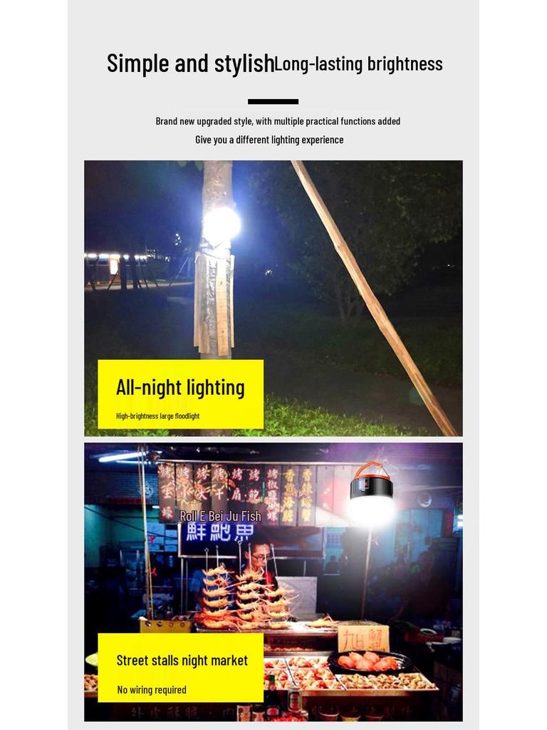 LED Solar Charging Light Bulb for Outdoor Camping and Emergency Power Outages