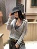 Women's Deep V-Neck Knit Halterneck Sweater - Autumn 2025 Style (ZD8143)