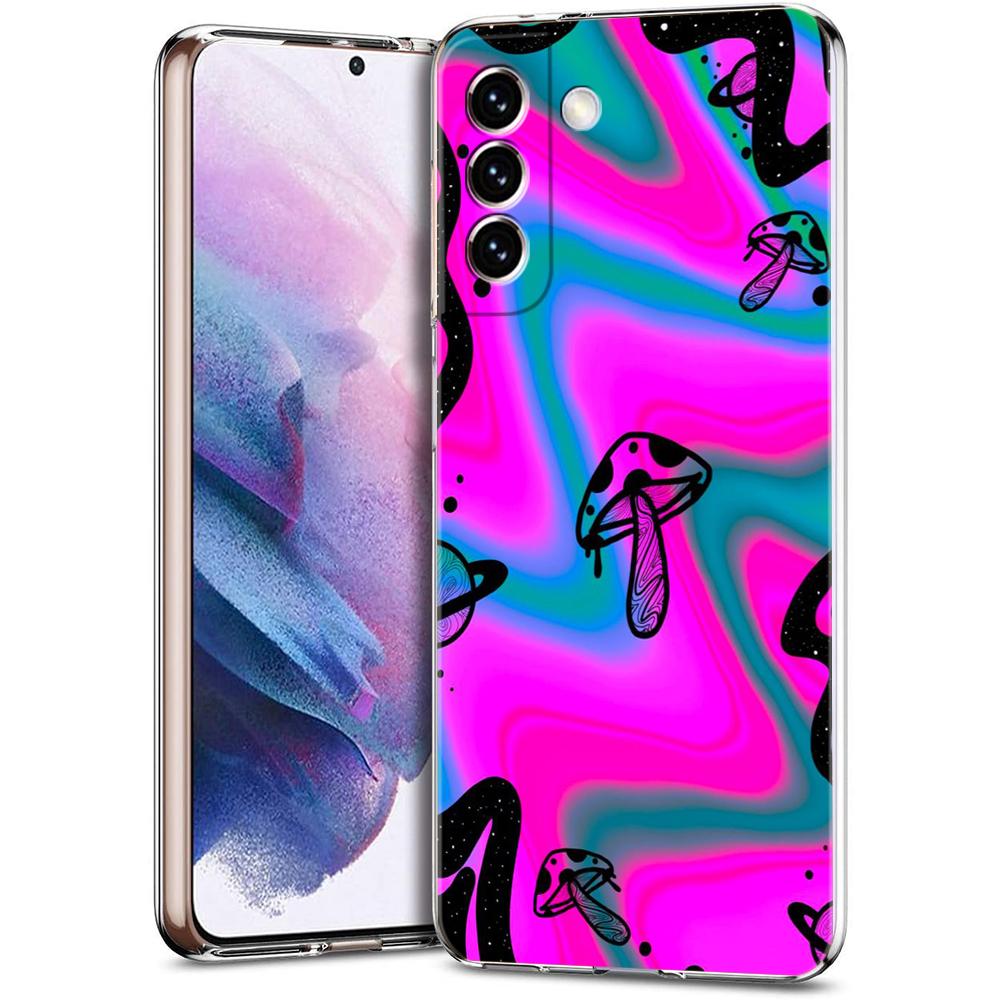 

Mushroom Case for Samsung S24 S23 S22 S20 S21 FE Ultra S24 S23 S10 S10E S9 S8 Plus 5G Transparent Phone Shell Coque Capas Bags S22 Ultra 5G